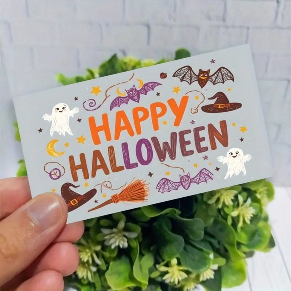 60 thank you glossy Halloween cards 3.5x1.9 - Picture 3 of 5